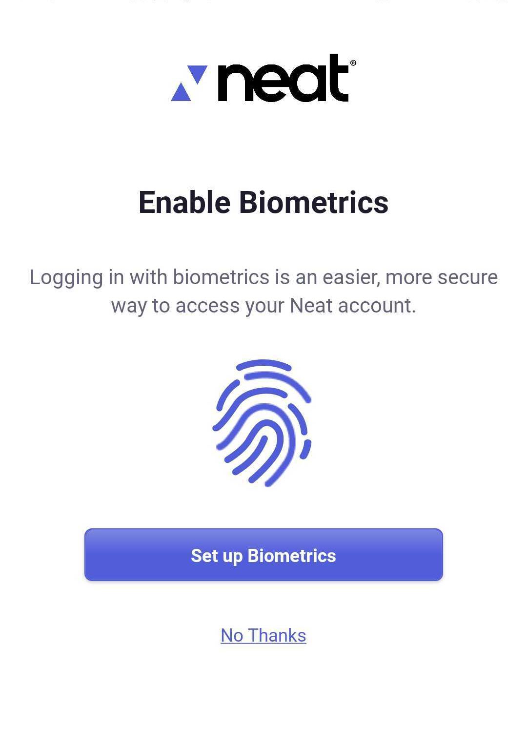 Biometric Signin Neat HelpCenter